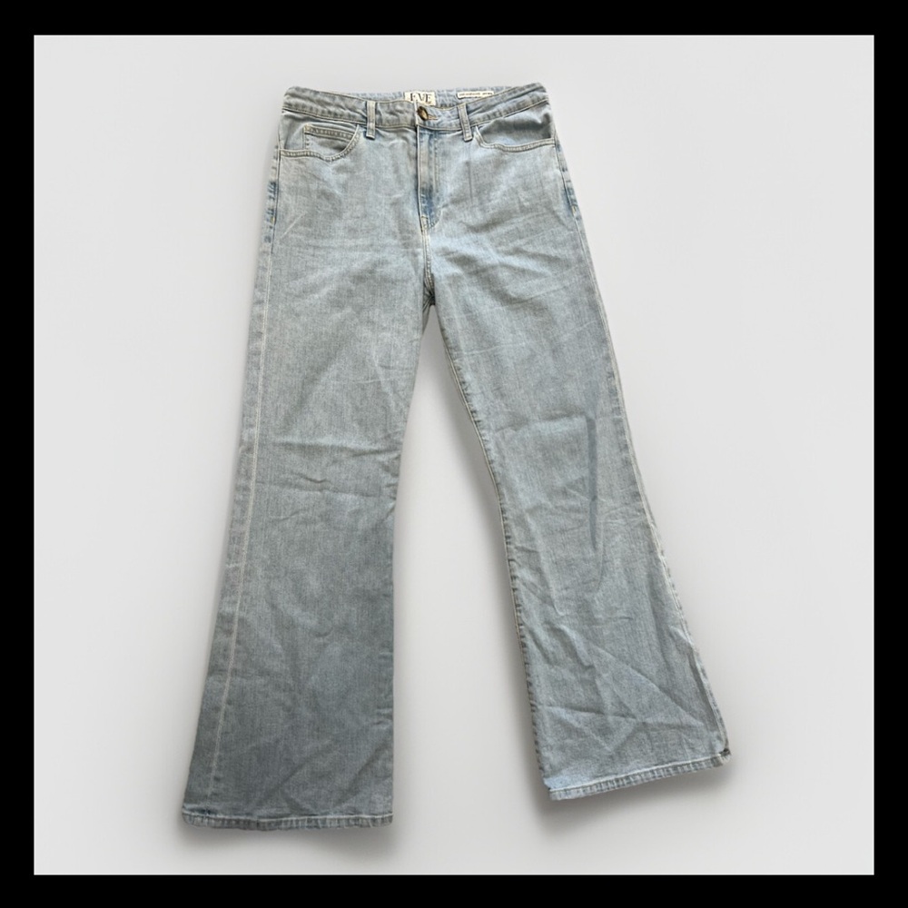 Eve Denim Jeans Womens 31 The Jacqueline Flare Leg Cotton High Rise Blue Hippie